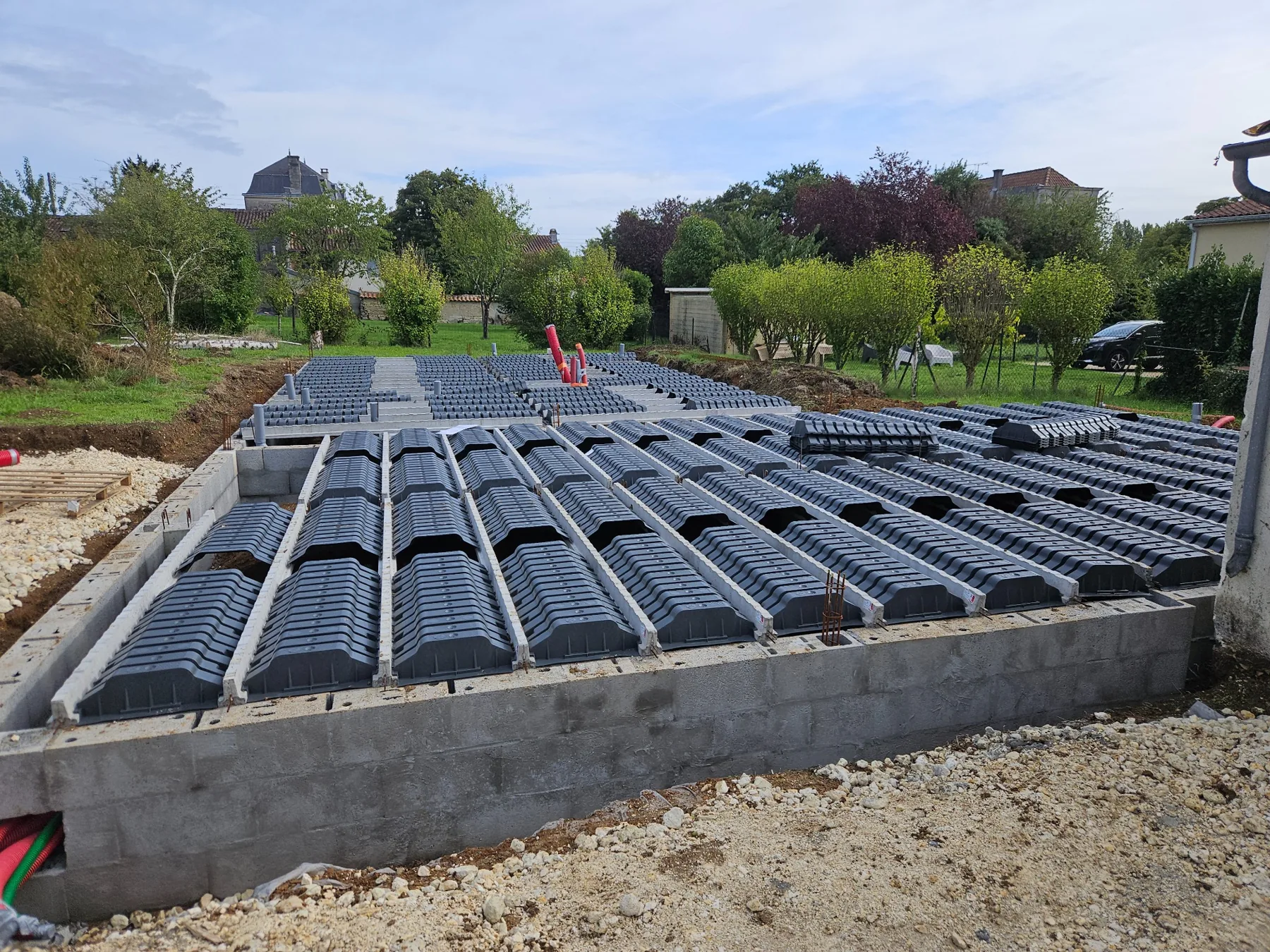 Plancher en cours de préparation